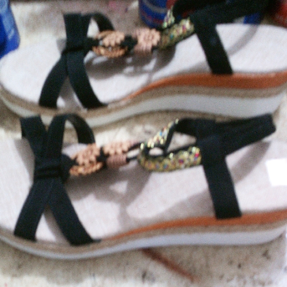 Stylish Black and Multicolor Women's Sandals
